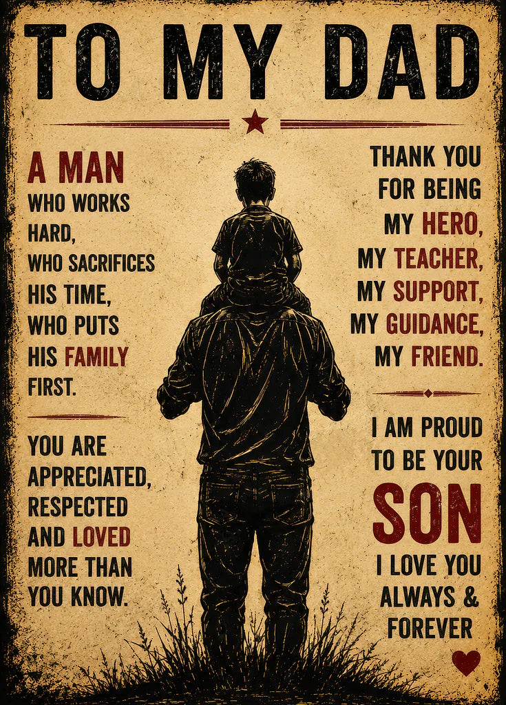 To My Dad metal poster artwork